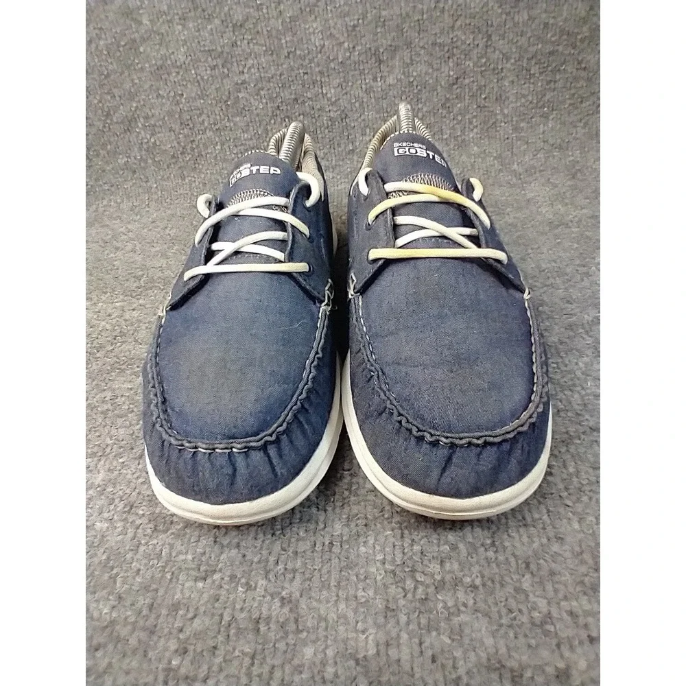 Skechers Go Step Navy Blue Boat Shoes Goga Max‎ Loafers 14428 Womens 11